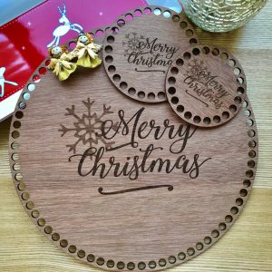 14cm Round Timber 'Merry Christmas' Limited Edition base